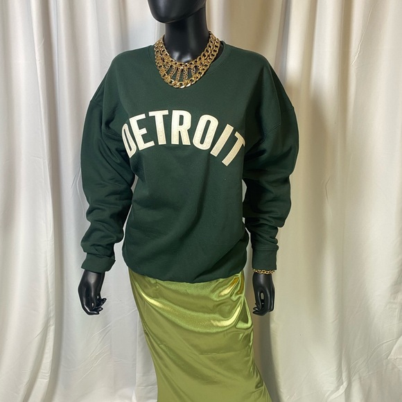 Detroit-Letterman - Custom Felt Crewneck Sweatshirt - Picture 2 of 4